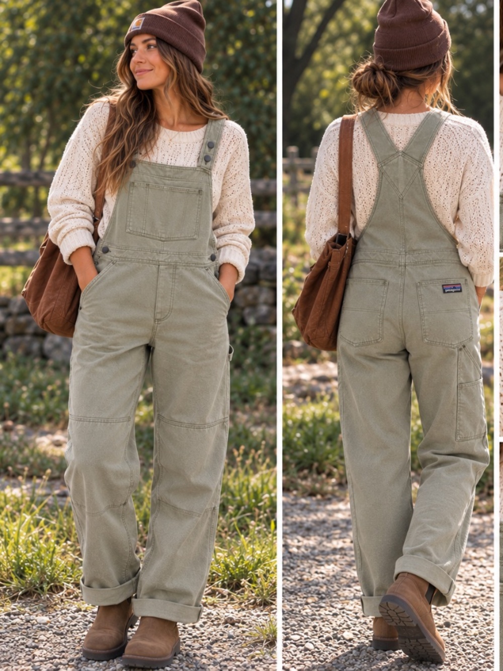 Women’s olive green Patagonia overalls Large